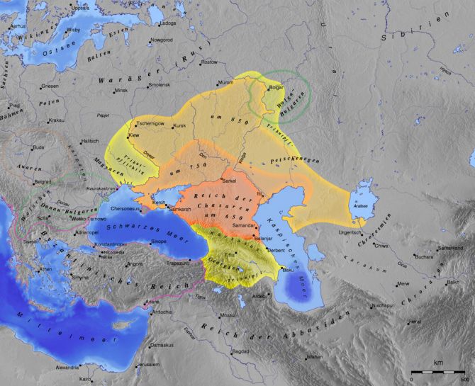Хазарский Каганат карта